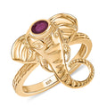 D'Joy African Ruby (FF) 0.20 ctw Ring in 18K Yellow Gold Plated Sterling Silver (Size 10.0) - Sticky add to cart bar