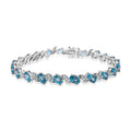 D'Joy Premium Blue Zircon, Moissanite Bracelet in Rhodium Over Sterling Silver (6.50 In) 15.50 ctw - Sticky add to cart bar