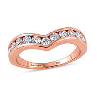 Luxuriant Lab Grown Diamond E-F VS Ring in 18K Vermeil Rose Gold Over Sterling Silver (Size 10.0) 1.00 ctw