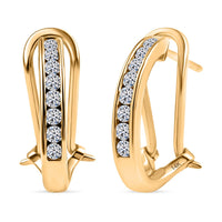 Luxuriant Lab Grown Diamond G-H SI Hoop Earrings in 18K Vermeil RG Over Sterling Silver 0.50 ctw