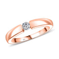 Luxuriant Lab Grown Diamond E-F VS Solitaire Ring in 18K Vermeil RG Over Sterling Silver (Size 10.0) 0.15 ctw - Sticky add to cart bar