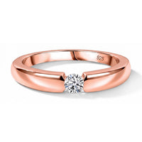 Luxuriant Lab Grown Diamond G-H SI 0.15 ctw Solitaire Ring in 18K Vermeil Rose Gold Over Sterling Silver