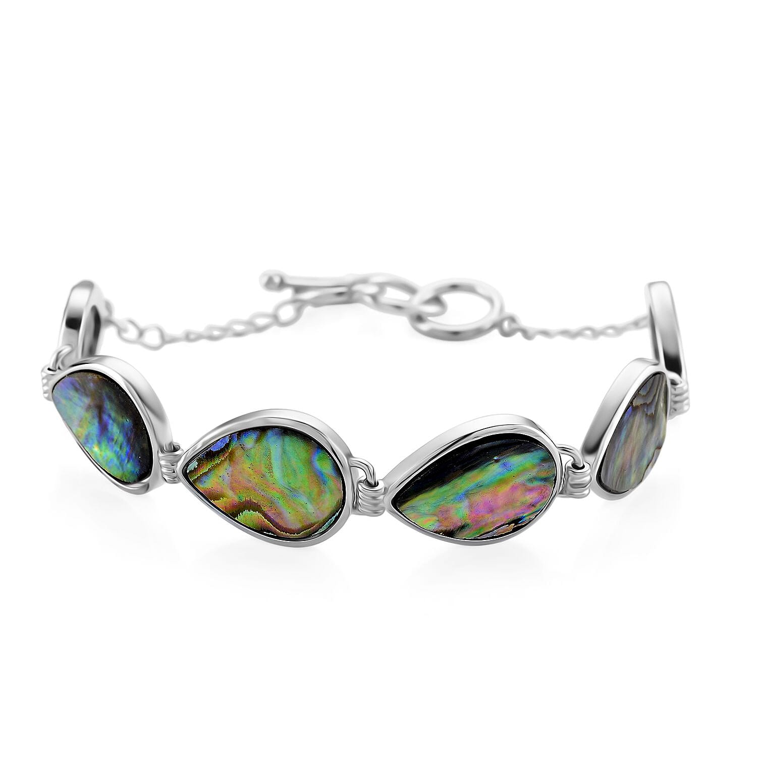 Abalone Shell Bracelet in Silvertone