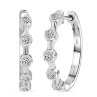 10K White Gold Luxuriant Lab Grown Diamond (E-F, VS) Hoop Earrings 0.32 ctw
