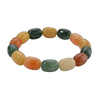 Multi Aventurine Tumble Beads 150.00 ctw Bracelet in Silvertone (7.00-7.50 In)