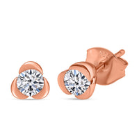 Luxuriant Lab Grown Diamond E-F VS 0.50 ctw Solitaire Stud Earrings in 10K White Gold