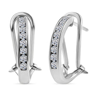 Luxuriant Lab Grown Diamond G-H SI Hoop Earrings in 18K Vermeil RG Over Sterling Silver 0.50 ctw