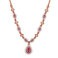 D'Joy Premium Mahenge Spinel and Multi Gemstone 1.60 ctw Royal Rose Cascade Necklace 18-20 Inches in 18K Vermeil Rose Gold Over Sterling Silver - Sticky add to cart bar