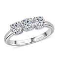 Luxuriant Lab Grown Diamond E-F VS 3 Stone Ring in 18K Vermeil Rose Gold Over Sterling Silver (Size 10.0) 1.00 ctw - Sticky add to cart bar