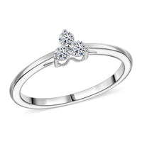 Luxuriant Lab Grown Diamond Elegant Trio Ring in Sterling Silver