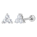 D'Joy Lab Grown Diamond I2 0.20 ctw Solitaire Stud Earrings in Rhodium Over Sterling Silver - Sticky add to cart bar