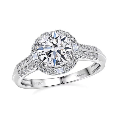 Certified 950 Platinum Luxuriant Lab Grown Diamond (E-F, VS) Ring (Size 8.0) (5.43 g) 2.00 ctw