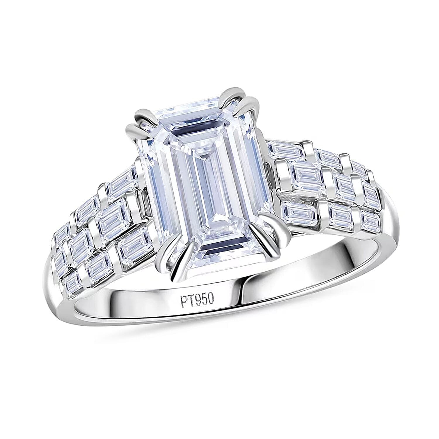 IGI Certified 950 Platinum Luxuriant Lab Grown Diamond (E-F, VS) Ring (Size 6.0) (5.70 g) 3.50 ctw