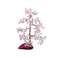 "Livmore 150 Rose Quartz Stone Gem Stone Bonsai Tree With Agate Base - Pink