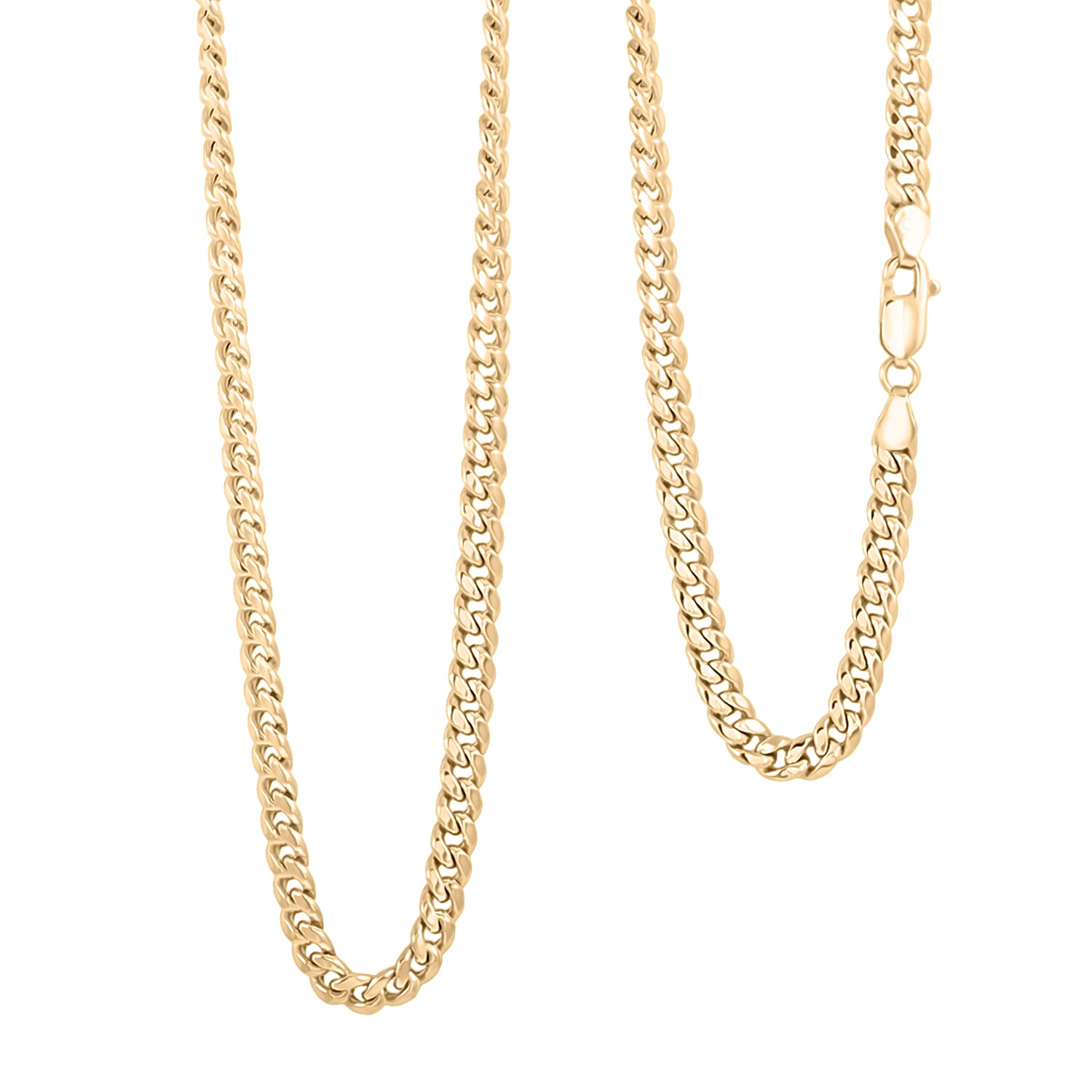 Miami Cuban 4.30mm Chain Necklace in 10K Yellow Gold 10.3 Grams 22 Inches