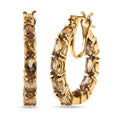 D'Joy Golden Turkizite 4.70 ctw Hoop Earrings in 18K Vermeil Yellow Gold Over Sterling Silver - Sticky add to cart bar
