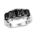 EverTrue African Amethyst 2.40 ctw 5 Stone Ring in Stainless Steel (Size 10.0) - Sticky add to cart bar
