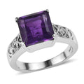 EverTrue African Amethyst Ring in Stainless Steel (Size 10.0) 4.70 ctw - Sticky add to cart bar
