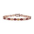 D’joy Red Apatite, White Zircon Bracelet in 18K Vermeil RG Over Sterling Silver (7.25 In) 16.00 ctw - Sticky add to cart bar