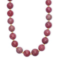 Rhodonite Beaded Necklace (18 Inches) in 18K Vermeil YG Over Sterling Silver 565.00 ctw - Sticky add to cart bar