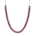 D'Joy Niassa Ruby (FF) and White Zircon 34.30 ctw Crimson Elegance Necklace 18 Inches in Rhodium Over Sterling Silver - Sticky add to cart bar