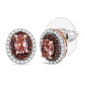 D'Joy Premium Blush Tourmaline, White and Chocolate Zircon 1.75 ctw Gilded Bloom Earrings in 18K Vermeil Rose Gold Over Sterling Silver - Sticky add to cart bar