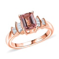 D'Joy Premium Blush Tourmaline, Moissanite Ring in 18K Vermeil RG Over Sterling Silver (Size 6.0) 2.15 ctw - Sticky add to cart bar