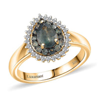 10K Yellow Gold AAA Narsipatnam Alexandrite, Luxuriant Lab Grown Diamond (E-F, VS) Majestic Mirage Ring (Size 10.0) 1.05 ctw