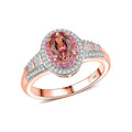 Luxoro 10K Rose Gold AAA Blush Tourmaline, Pink Sapphire, Diamond (I2) (0.30 cts) Ring (Size 6.5) 1.15 ctw - Sticky add to cart bar