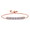 D'Joy Moissanite (Rnd 5mm) Bolo Bracelet in 18K Vermeil RG Over Sterling Silver 3.35 ctw - Sticky add to cart bar