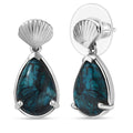 D'Joy Chrysocolla 6.25 ctw Sea Shell Earrings in Platinum Over Sterling Silver - Sticky add to cart bar