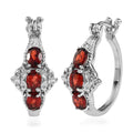 EverTrue Mozambique Garnet Hoop Earrings in Stainless Steel 3.50 ctw - Sticky add to cart bar