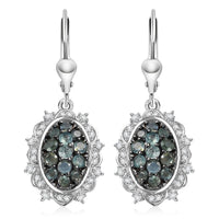 D’Joy Narsipatnam Alexandrite, Moissanite Earrings in Rhodium Over Sterling Silver 1.70 ctw