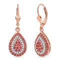 D'Joy AAA Padparadscha Sapphire, White Zircon Earrings in 18K Vermeil RG Over Sterling Silver 1.91 ctw - Sticky add to cart bar