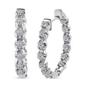Luxuriant Lab Grown Diamond G-H SI 1.00 ctw Starlight Hoop Earrings in Rhodium Over Sterling Silver - Sticky add to cart bar