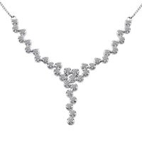 Luxuriant Lab Grown Diamond G-H SI 1.50 ctw Starlight Necklace in Rhodium Over Sterling Silver 18 Inches