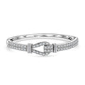 D’Joy Moissanite 5.90 ctw Bangle Bracelet in Rhodium Over Sterling Silver (7.25 In) - Sticky add to cart bar