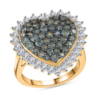 D’Joy Narsipatnam Alexandrite and White Zircon 3.00 ctw Eternal Love Ring in 18K Vermeil Yellow Gold Over Sterling Silver