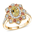 D’Joy Brazilian Heliodor, Multi Gemstone Tulip Leaf Ring in 18K Vermeil YG Over Sterling Silver (Size 10.0) 1.50 ctw - Sticky add to cart bar