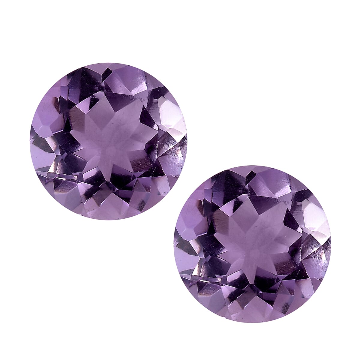 Rose De France Amethyst Set of 2 (Rnd 10 mm) 6.25 ctw Loose Gemstone