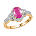 D'Joy Premium Montepuez Ruby and Moissanite 2.00 ctw Scarlet Radiance Ring in 18K Vermeil Yellow Gold Over Sterling Silver (Size 6.0) - Sticky add to cart bar