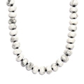 White Howlite and Thai Black Spinel 203.00 ctw Beaded Necklace in Stainless Steel 18 Inches - Sticky add to cart bar