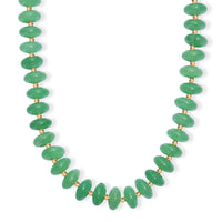 Green Aventurine 235.00 ctw Roundel Beaded Necklace in 18K YG Plated 18 Inches