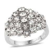 J Francis Embellished with Crystal by Swarovski Clustered Grace Ring in Stainless Steel