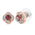 D'Joy Red Apatite and White Zircon 1.35 ctw Flame Bloom Stud Earrings in 18K Vermeil Rose Gold Over Sterling Silver - Sticky add to cart bar