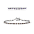 D’Joy Madagascar Color Change Garnet, Moissanite Bracelet in Rhodium Over Sterling Silver (7.25 In) 6.60 ctw - Sticky add to cart bar