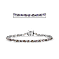 D’Joy Madagascar Color Change Garnet, Moissanite Bracelet in Rhodium Over Sterling Silver (7.25 In) 6.60 ctw