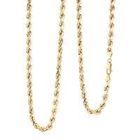 4mm Diamond-cut Rope Chain Necklace in 10K Yellow Gold 10.5 Grams 26 Inches