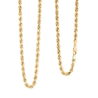 4mm Diamond-cut Rope Chain Necklace in 10K Yellow Gold 28 Inches 10.9 Grams