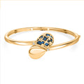 Mojave Blue Turquoise and White Zircon 8.00 ctw Bangle Bracelet in 18K YG Plated (7.50 In) - Sticky add to cart bar